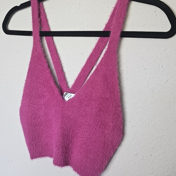 Double Zero Fuzzy Soft Crop Tank Shirts Lot of 2 Pink Size M/L - Picture 4 of 12